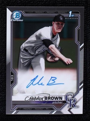 2021 Bowman Draft Chrome Draft Pick McCade Brown #CDA-MBR Auto 1ip8