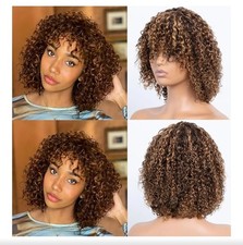 human wigs short water wave wig with bangs