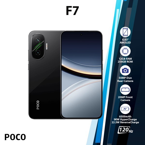 Xiaomi POCO F7 5G Android Cell Phone (New/12GB+256GB/BLACK/Dual