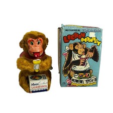 Antique Wind up Mechanical "Lickin Monkey" w/Original Box Tn Normura Japan 1958