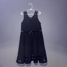 Calvin Klein Illusion Mesh Bow Special Occasion Dress Big Girls Black Size 12