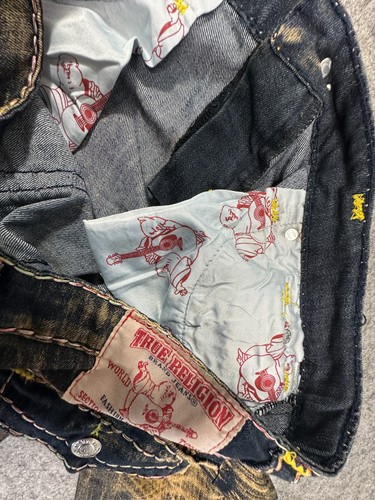 Jeans skinny True Religion donna Joey Super T taglia 36 x 31 USA invecchiato - Foto 12 di 12