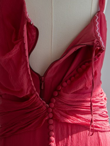 Christian Dior By John Galliano 2000s Watermelon Pink Ruched Silk Dress - Picture 13 of 14