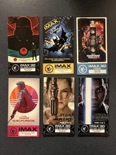 Lot Of 6 IMAX Collectible Tickets: Star Wars, Thor, Lego Batman, Guardians RARE!