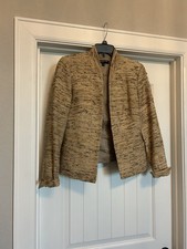 Tan/Green Textured Jones New York Women  s Business Jacket/Blazer Lined Sz 8