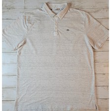 Travis Mathew Mens Polo Shirt Golf Casual Heathered White Gray Size XXL