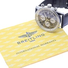 BREITLING OLD NAVITIMER A13022 41mm SS Black/Silver Automatic Chronograph #C462