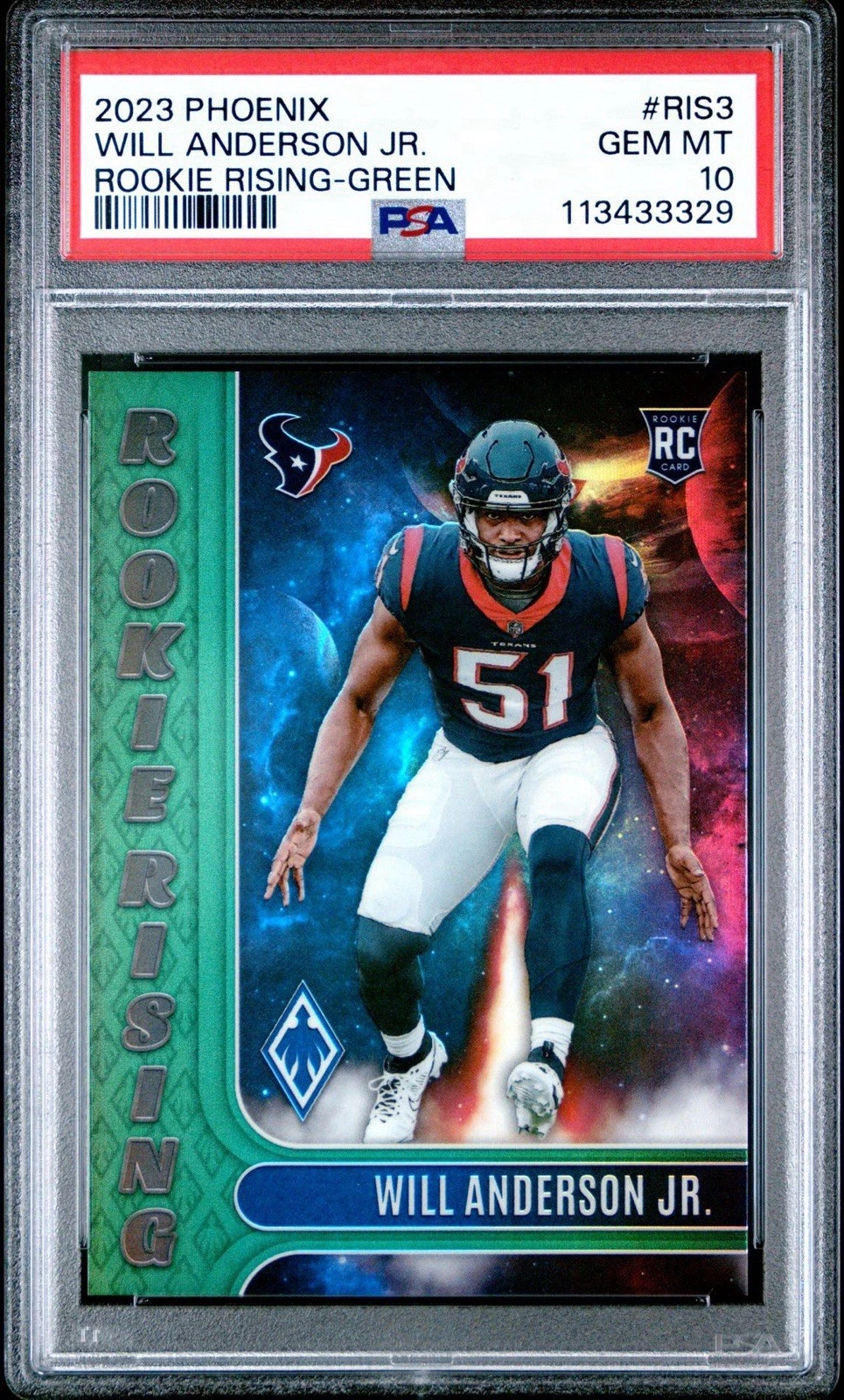 Will Anderson Panini Phoenix Rookie Rising #RIS3 Green