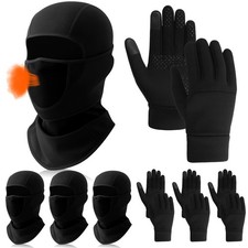 4 Sets Winter Balaclava Face Ski Gloves Set with Movable Design Thermal Winte...