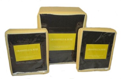 DRANSFIELD & ROSS Lancaster Raven Brown 3PC FULL / QUEEN DUVET SET Neiman Marcus