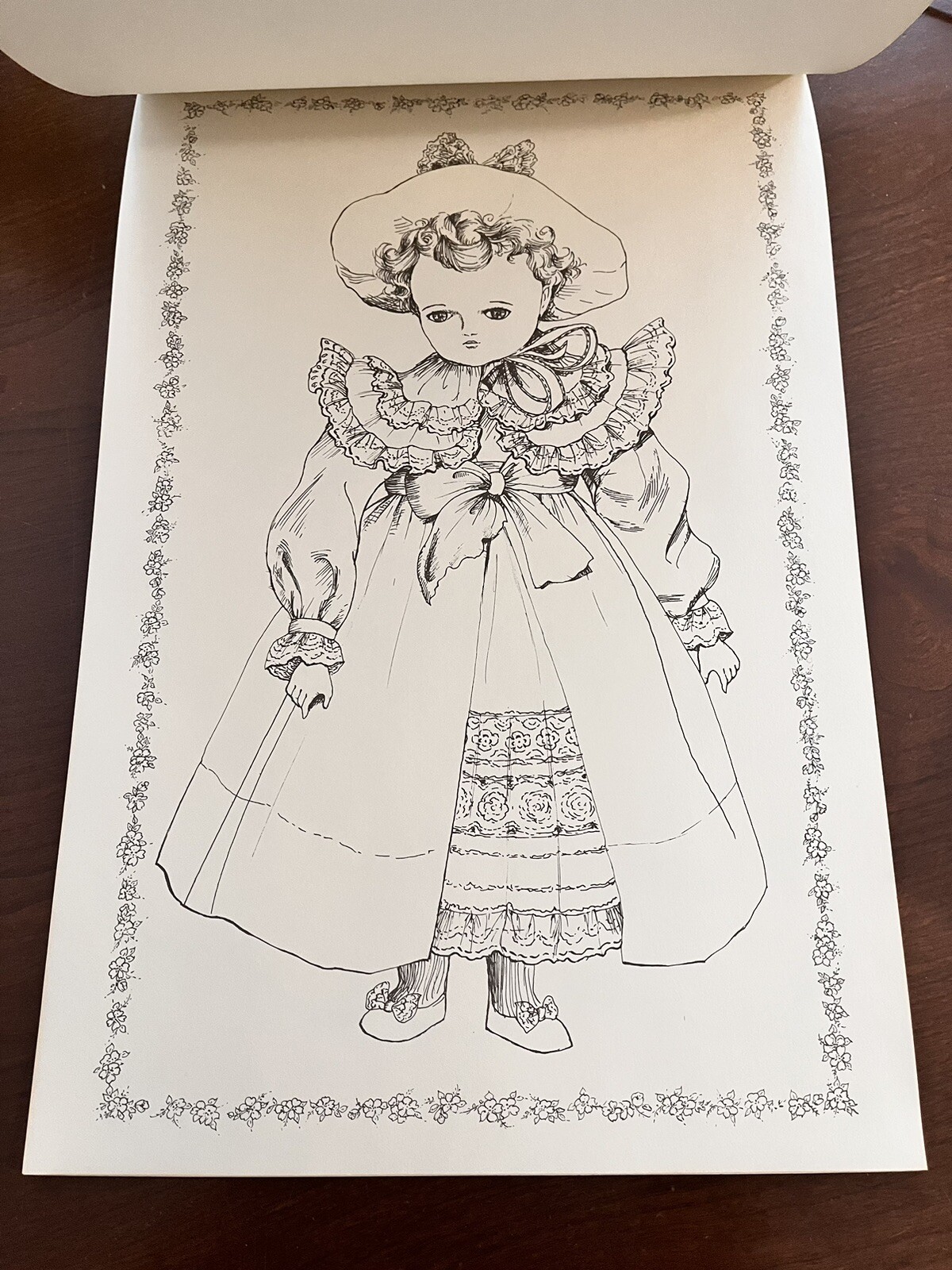 SWEET Vintage Kim's Genuine Antique Dolls Coloring Book by Red Farm