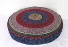 Purple Flower 35'' Round Mandala Floor Pillow Cover Ottoman Pouf Cover Heavy Zip