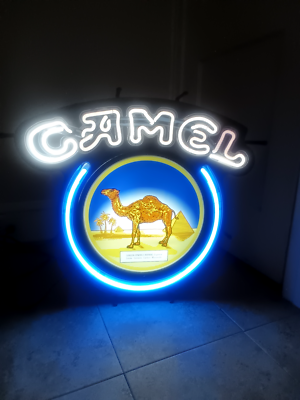 1999 CAMEL NEON LIGHT CIGARETTE SIGN LIGHTED MAN CAVE BAR ADVERTISING WORKS  RARE