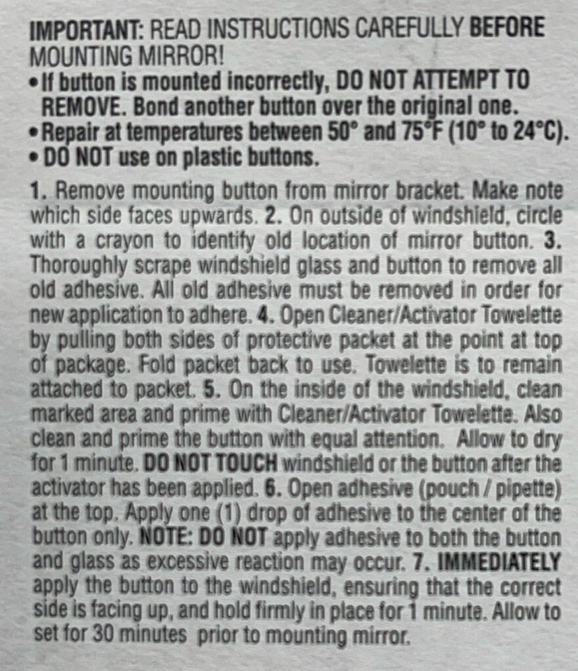 Permatex 81840 Professional Strength Extreme Rearview Mirror Adhesive