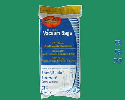 3 pk 6 Gallon Central Vacuum Bags For Smart, Soluvac 44186, Beam, Eureka 110056 - Image 1 of 2