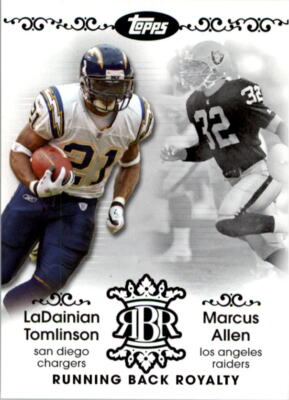 2007 Topps Running Back Royalty #TA LaDainian Tomlinson Marcus Allen Card