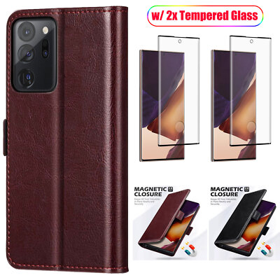 For Samsung Galaxy Note20 Ultra Flip Case Leather Wallet Cover /Screen Protector