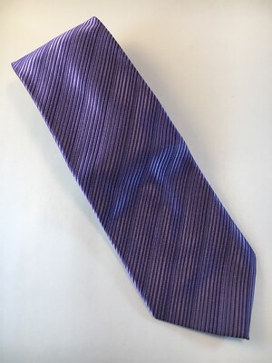 Di Bazzato Men's Neck Tie Necktie Striped Purple 100% Silk Designer