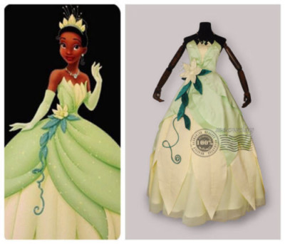 Tiana Adult Costume The Princess and The Frog Cosplay Dress