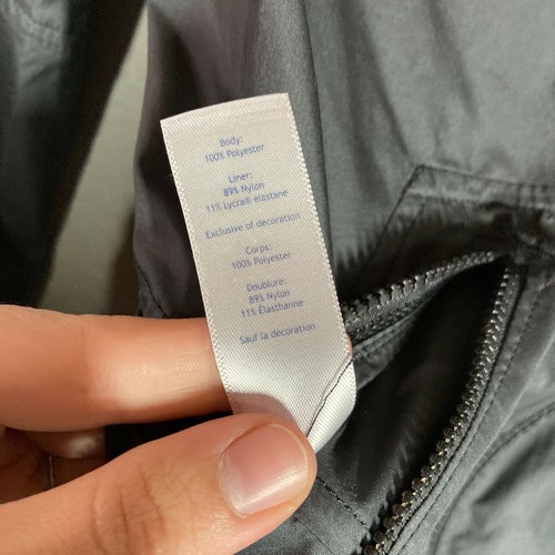 IVIVVA Lululemon Youth Girls 7 Black Windbreaker Jacket Full Zip Hooded Pockets - Picture 3 of 9