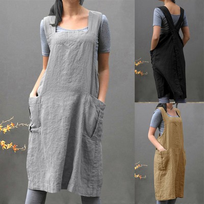 cotton midi dress with pockets