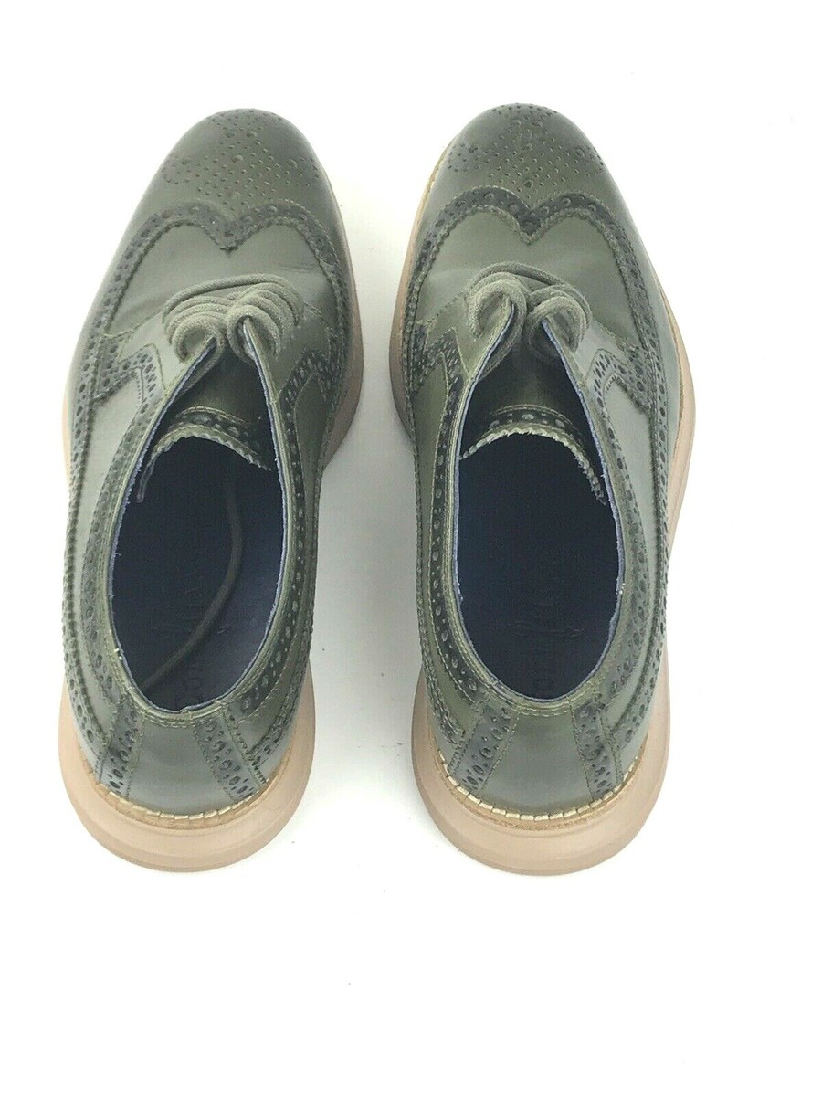 Cole Haan Lunarlon Wingtip Oxford Size 10 Men Dress Shoes Olive Green Leather Cole Haan  main image 2