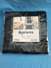 2 New Nouvelle Legende Black Commercial Grade Kitchen Aprons w/ Adj Neck Strap