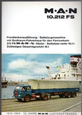 M.A.N. 10.212 FS Tractor Unit Large Cab 1965-66 German Market Foldout Brochure