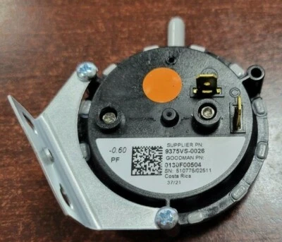 AMANA/GOODMAN Amana Goodman 0130F00504 B1370142 Furnace Pressure Switch 9375VS-0026 .60"WC NEW