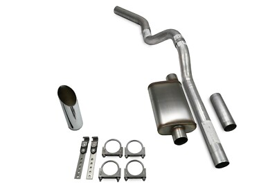 Chevy Suburban 00-06 3'' Single Exhaust Kit C Exit Jones MAX Stainless SW Tip