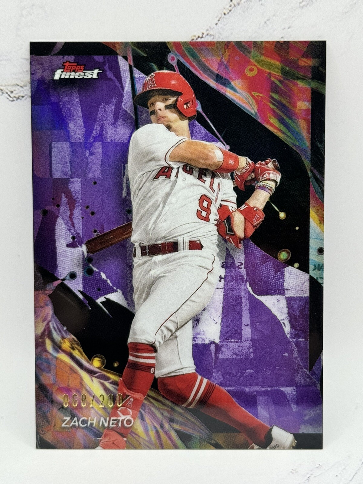2024 Topps Finest Zach Neto #137 PURPLE Refractor uncommon 146/200 - Angels