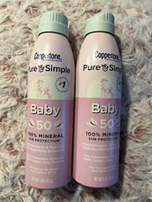 Coppertone Pure & Simple Baby Mineral Spf 50 Spray Sunscreen 5 oz 2pk