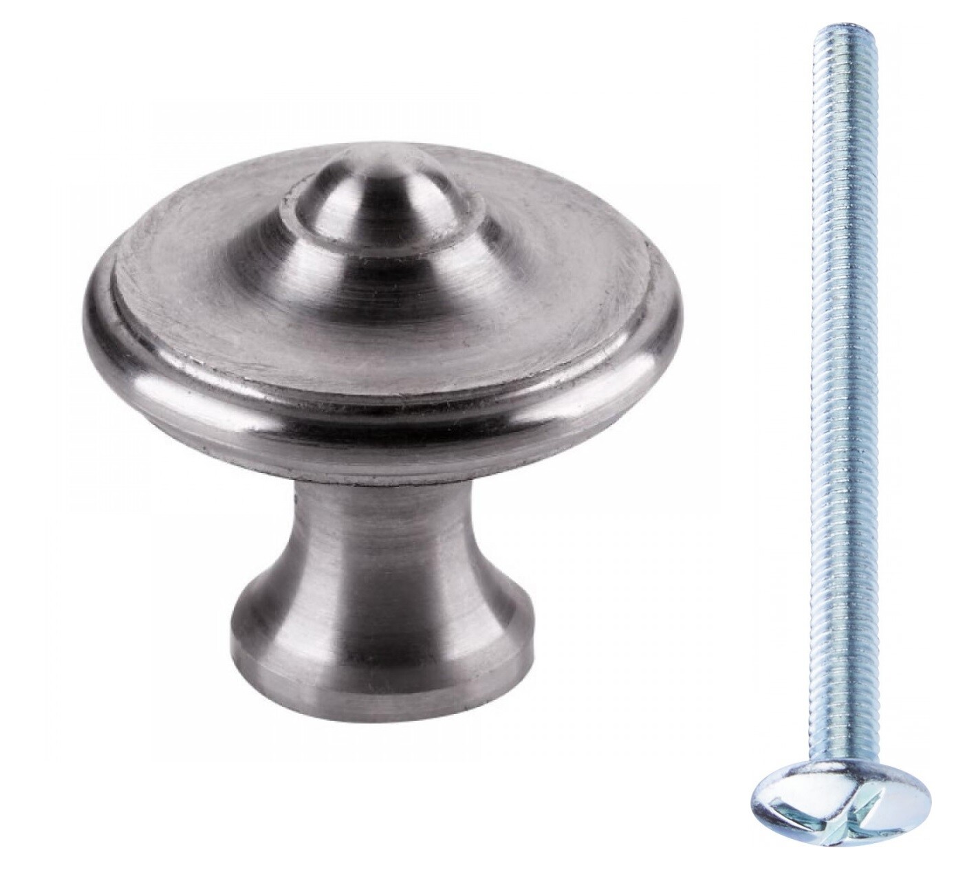Bouton de meuble vintage argent pour remplacer une poignee de tiroir cassee en acier