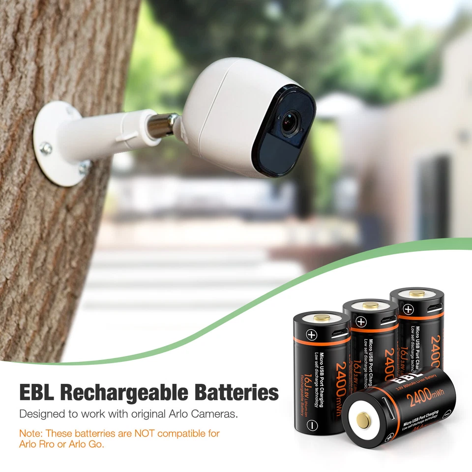 EBL 3V CR123 16340 USB Rechargeable Li-ion Batteries w/ Charger for Camera Lot - Image 4 of 4