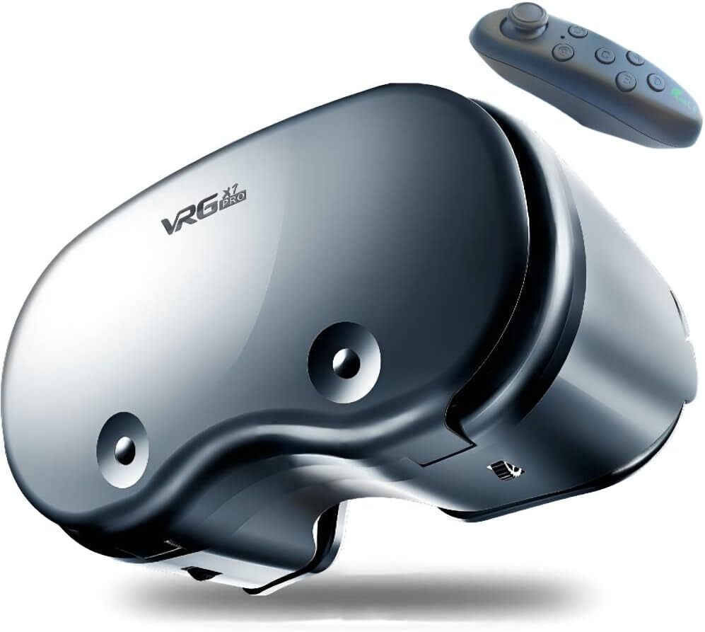 VRG Pro X7 Blue Lens VR Headset with Controller VR Box 3D Goggles