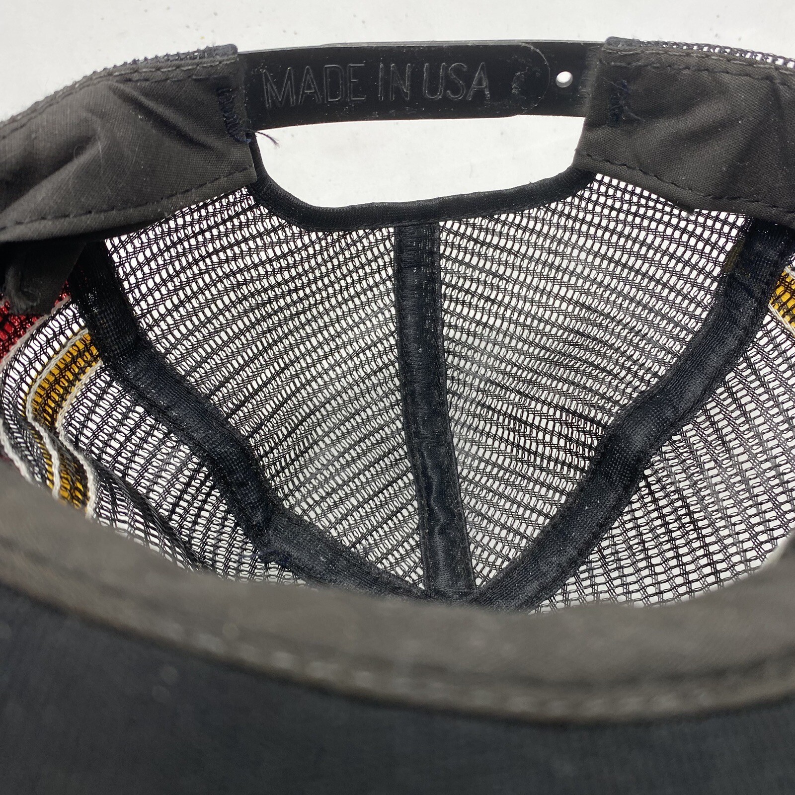 Vintage 3 Stripe Trucker Snapback Hat USA snap back 80s money isnt everything