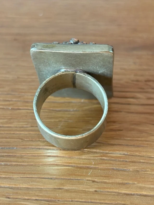 Anello Tibetano Etnico Argento Corallo Vintage - Immagine 3 di 3