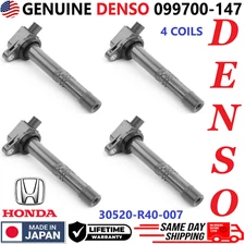 GENUINE DENSO x4 Ignition Coils For 2004-2015 Honda & Acura 2.4L I4, 099700-147