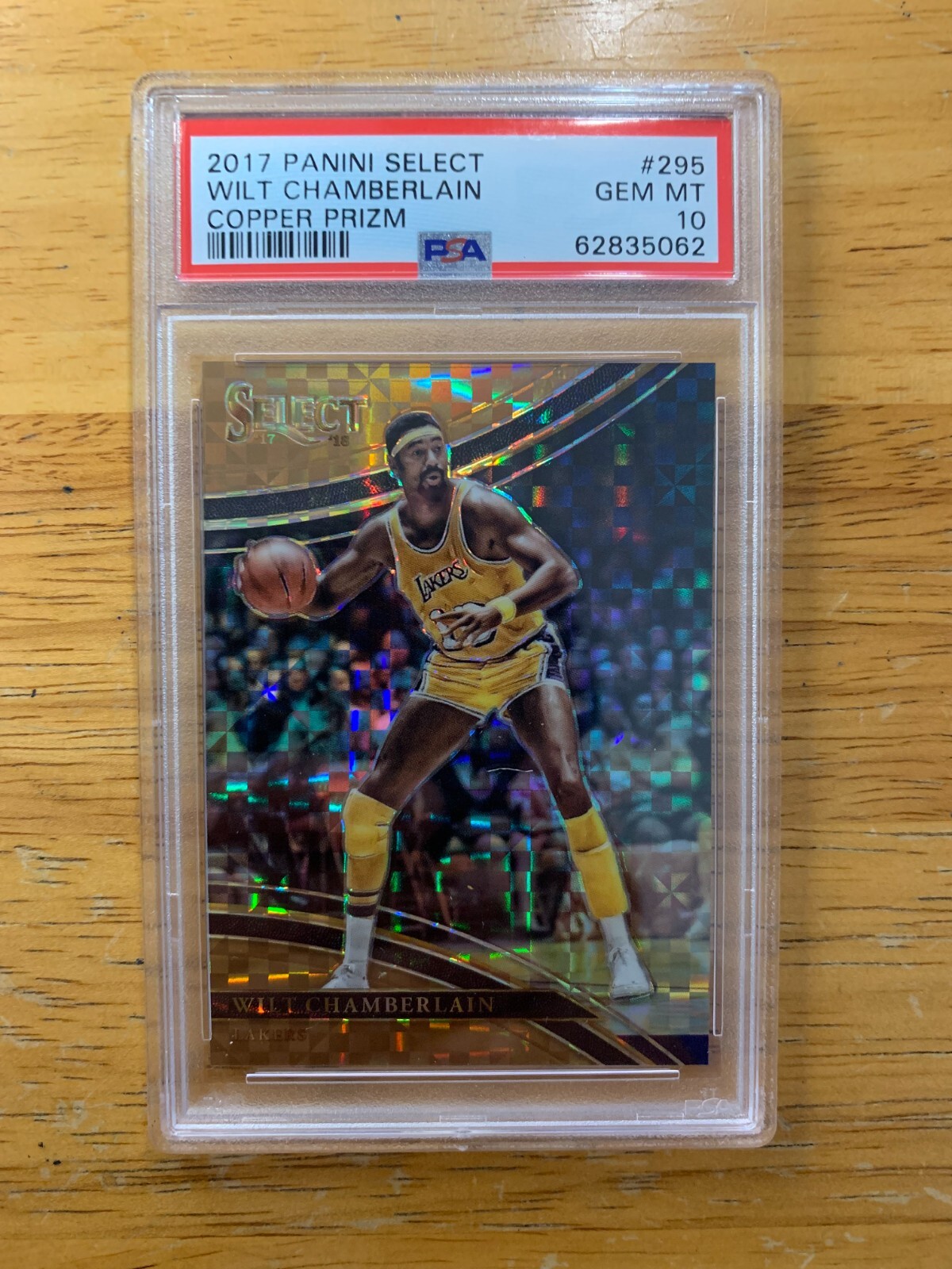 WILT CHAMBERLAIN 2017 PANINI SELECT COURTSIDE COPPER PRIZM #/49 PSA 10 GEM MINT