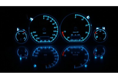 Volkswagen Golf MK3 - custom gauges, range starts on top glow gauges dials plasm