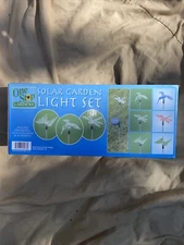 One Stop Gardens 3 Pieces Solar Light Set NIB Walkway Planter Yard Lights