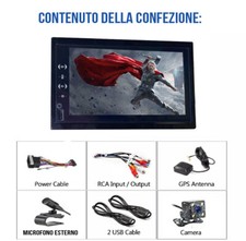 Autoradio Android 7 Pollici 2din Stereo Auto Bluetooth WIFI GPS Camera Microfono - Miniatura 1