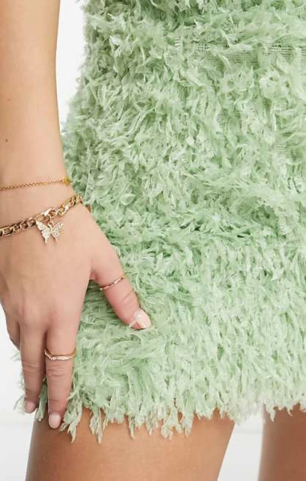 Предметы женщин первоклассный искусственного перо бандо мини-платье в новом RRP £40 - Изображение 4 из 4