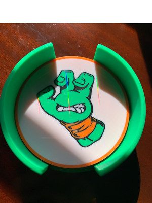Ninja turtles Coaster 5 piece set | TMNT decor | Holographic anti-slip drink hol