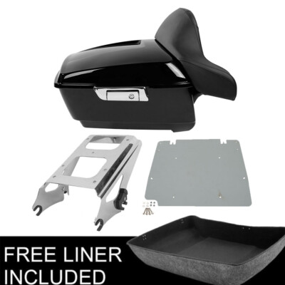 King Trunk Backrest 2-Up Mount Rack Plate Fit For Harley Touring 2009-2013 2012