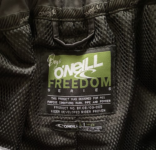O’Neill Freedom Large Kids Gray Black Eagle Design Pants Snow Ski Snowboard - Picture 6 of 7