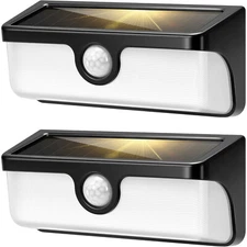 Linkable Solar Lights Outdoor 2500LM Motion Sensor Wall Lights w/ Diffuser IP65 