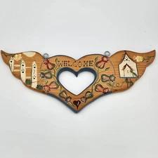 Vintage Wood Welcome Wall Decor Handmade JDI Inc Fallbrook CA Folk Art