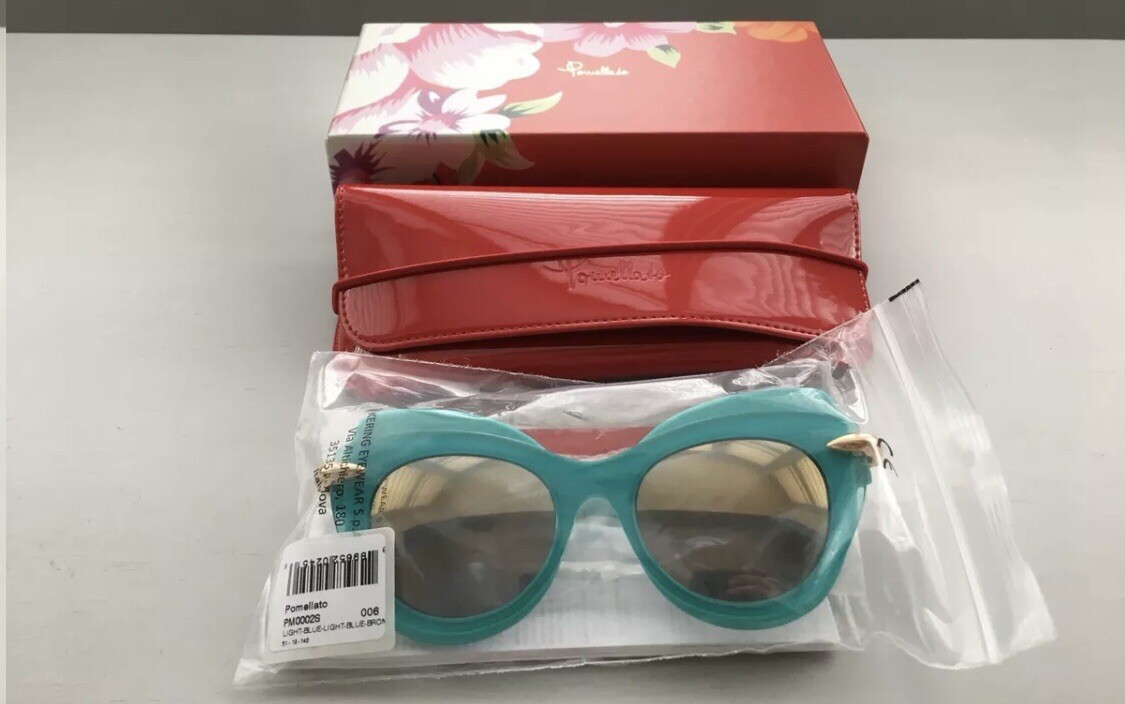 POMELLATO Italian Cat Eye Turquoise & Gold Mirrored 