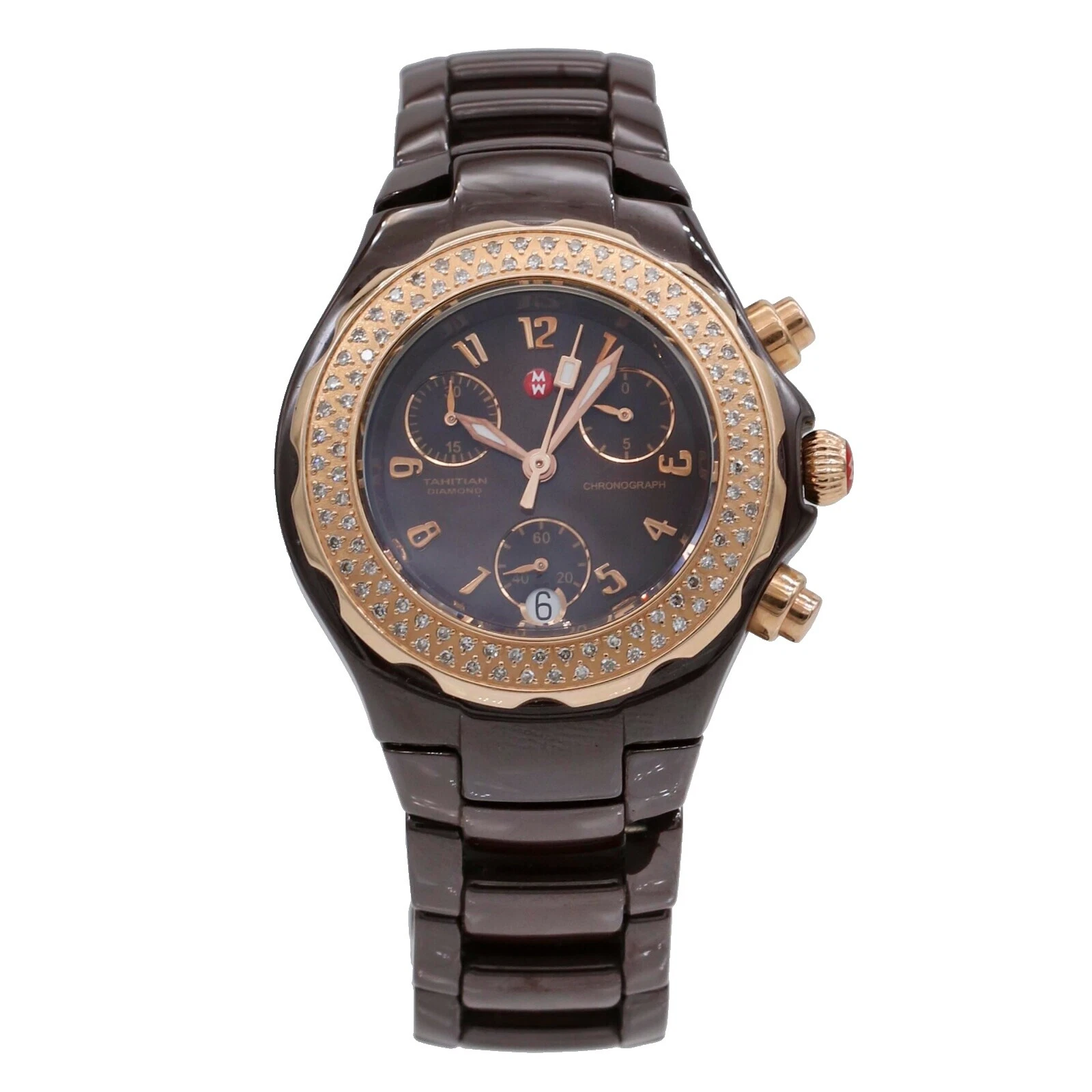 Analog MICHELE Ceramic Band Wristwatches